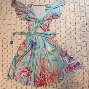 Octopus' Garden Blue Rio Midi Dress | Blackmilk Size Small S